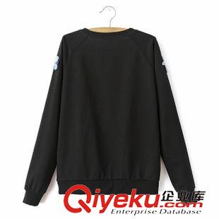 8.3新款 15秋裝新款 歐美風寶石花朵長袖衛衣 女原始圖片2