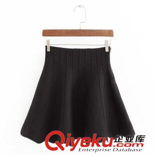 7.25新款 15秋裝新款 歐美風(fēng)A高腰彈力百褶裙 A字半身裙女原始圖片2