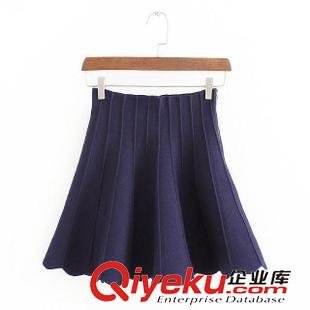 7.25新款 15秋裝新款 歐美風(fēng)A高腰彈力百褶裙 A字半身裙女原始圖片3