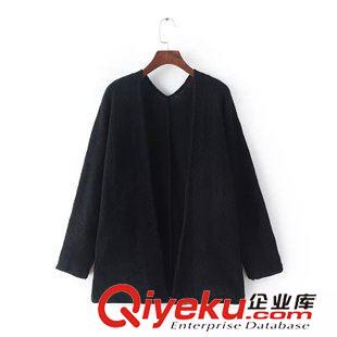 7.25新款 15秋裝新款 歐美風(fēng)B純色寬松款開(kāi)衫外套原始圖片3
