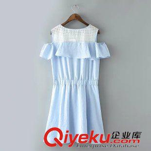 2015年5月26日上新 15夏裝新款 歐美風(fēng)修身款荷葉邊性感淑女露肩連衣裙原始圖片2