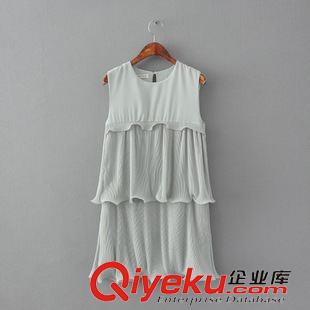 2015年4月10日上新 2015夏裝新款 韓版甜美百褶蛋糕無袖背心連衣裙 短裙女原始圖片2