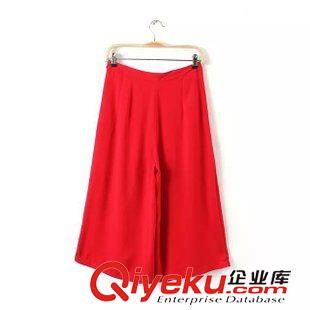 2015年4月10日上新 2015夏裝新款 歐美風(fēng)高腰七分闊腿褲裙褲 休閑長(zhǎng)褲女原始圖片2