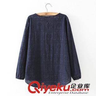 2015年4月9日上新 2015夏裝新款 歐美風(fēng)圓領(lǐng)全棉滿身十字刺繡襯衫 襯衣女原始圖片3