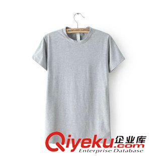 2015年4月8日上新 2015夏裝新款 A大S章子怡范冰冰楊穎明星同款圓領(lǐng)純色t恤 女原始圖片2