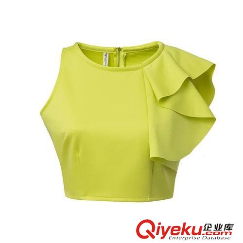 2015年4月2日上新 2015夏裝新款 歐美風單肩款飛飛袖背心 襯衫女原始圖片3