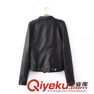 皮衣 2014秋裝新款 歐美風多拉鏈pu皮gd機車帥氣短款皮衣女夾克外套原始圖片2