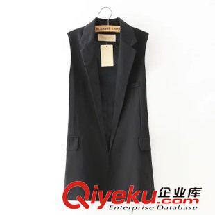 7.21新款 15秋裝新款 歐美風修身款簡約質感腰帶馬甲 背心女原始圖片3