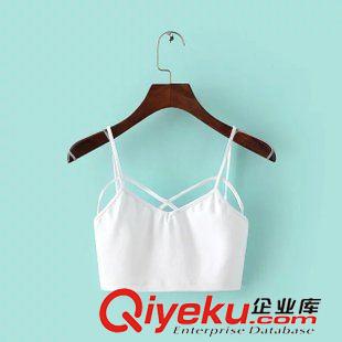 7.14新款 15夏裝新款 A款胸前交叉短款緊身吊帶胸衣 背心女原始圖片2