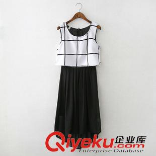 7.7新款 15夏裝新款 歐美風后背打結露背條紋襯衫連衣裙