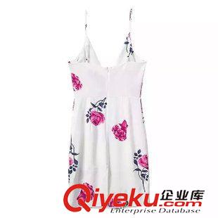 7.4新款 2015女裝新款歐美風時尚印花吊帶連衣裙原始圖片2