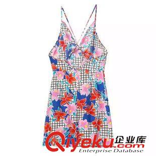 7.4新款 2015女裝新款歐美風時尚印花吊帶連衣裙原始圖片2