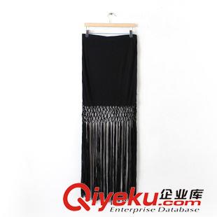 7.3新款 15夏裝新款 歐美海報(bào)款手工編織流蘇針織半身裙原始圖片2