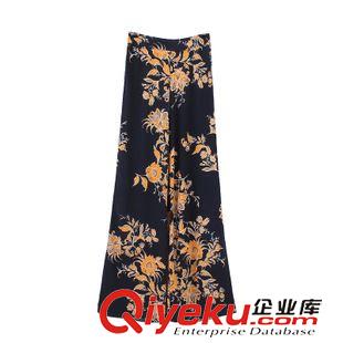 7.3新款 15夏裝新款 歐美風印花喇叭高腰闊腿褲長褲原始圖片2