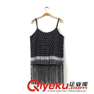 7.2新款 15夏裝新款 歐美海報(bào)款系帶花開叉定位印花連衣裙