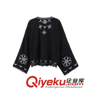 7.1新款 15秋裝新款 歐美海報款度假風(fēng)刺繡和服防曬衫 開衫外套女原始圖片3