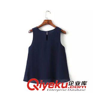 2015年6月28日上新 15夏裝新款 歐美風(fēng)彩色刺繡雙層雪紡上衣 襯衫女原始圖片2