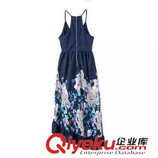 2015年6月27日上新 2015女裝新款歐美風(fēng)時尚印花吊帶連衣裙原始圖片3