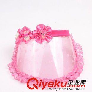 兒童草帽 兒童太陽帽 透明塑料空頂帽 蕾絲花邊公主帽 兒童帽子 空頂帽原始圖片2