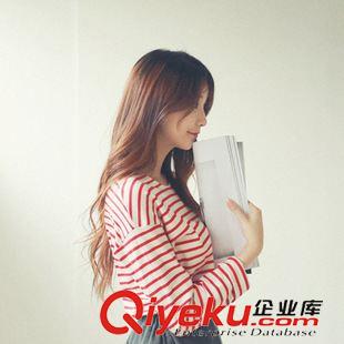 打底衫 2015秋裝新款女裝條紋打底衫長袖T恤女式上衣批發(fā)直銷原始圖片3