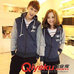 9.14新品 2015秋冬韓版情侶棒球服衛(wèi)衣開衫男女外套撞sq侶裝班服潮原始圖片3