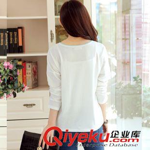9月15 2015年秋裝新款韓版休閑套頭寬松印花T恤長(zhǎng)袖女T恤女原始圖片3