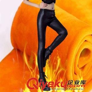 掌柜推薦 加厚加絨超柔黃金甲皮褲女2015冬季新款女裝韓版仿皮打底褲子批發(fā)原始圖片2