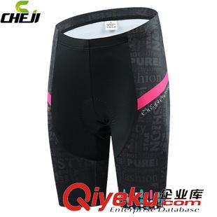 騎行短套裝 CHEJI骷髏暗紋自行車夏季騎行服 女短套裝單車透氣裝備騎行褲服裝原始圖片3