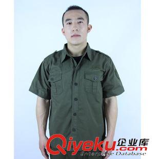 夏裝工作服 廠家直銷2015款男士純棉水洗外軍夏季半袖襯衣男 純色短袖襯衫