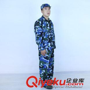 夏裝工作服 廠家直銷(xiāo) 加工訂制大中學(xué)生叢林海洋軍訓(xùn)迷彩服套裝 長(zhǎng)袖軍迷服原始圖片2