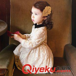 2015冬裝{dy}波 韓版童裝女童連衣裙子長袖加絨加厚2015新款冬裝蕾絲公主裙