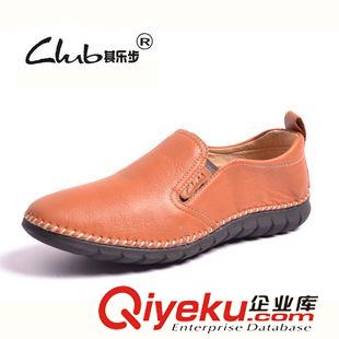 皮鞋 秋季新款外貿(mào)休閑潮男鞋批發(fā) 手工縫線套腳懶人鞋子 男士真皮皮鞋原始圖片2