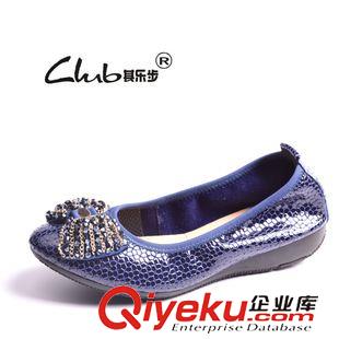媽媽鞋 2015新款蝴蝶結(jié)真皮皮鞋 時尚舞蹈鞋 休閑女單鞋歐美外貿(mào)平底女鞋原始圖片2