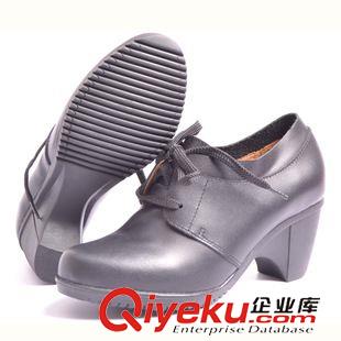 工作鞋 秋新款真皮廣州女鞋 歐美外貿(mào)女式粗跟單鞋 品牌高跟職業(yè)牛皮鞋子原始圖片3