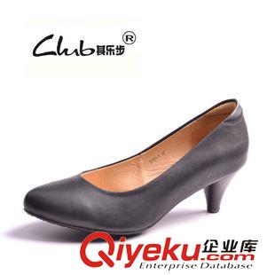 工作鞋 秋新款真皮廣州女鞋 歐美外貿(mào)女式粗跟單鞋 品牌高跟職業(yè)牛皮鞋子