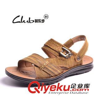 男式?jīng)鐾?涼鞋 2015夏季新款zp鞋子男涼鞋 頭層牛皮外貿(mào)沙灘鞋 批發(fā)男士涼拖鞋原始圖片2