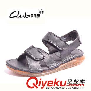 男式?jīng)鐾?涼鞋 夏季時尚外貿(mào)頭層牛皮男士涼拖鞋休閑沙灘鞋 舒適透氣真皮涼拖鞋原始圖片2