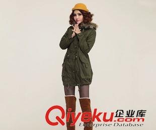 ☆店鋪主推款☆ 歐美女裝外套中長款棉服系帶連帽北極絨女式低價棉衣脫卸棉風衣原始圖片2