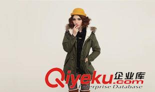 ☆店鋪主推款☆ 歐美女裝外套中長款棉服系帶連帽北極絨女式低價棉衣脫卸棉風衣原始圖片3
