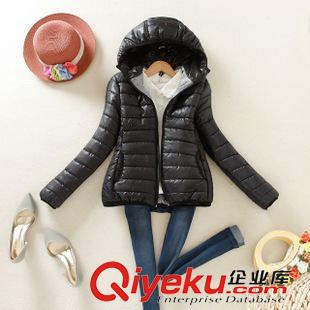 ☆店鋪主推款☆ 秋冬女裝新款 韓版百搭連帽羽絨棉衣棉服女款 亮面外套低價批發(fā)