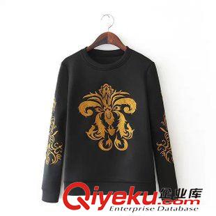 衛(wèi)衣 絨衣 供應(yīng)2015新品女裝 歐美風(fēng)專柜品質(zhì)圓領(lǐng)長(zhǎng)袖全身刺繡款衛(wèi)衣