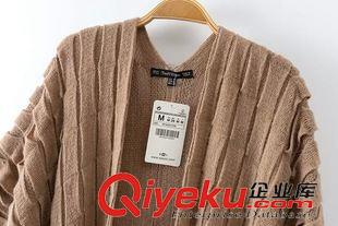 9月26號(hào) 周六上新 TYD歐洲站2015秋冬新款氣質(zhì)中長(zhǎng)款流蘇拼接方格款披肩外套女毛衣原始圖片2