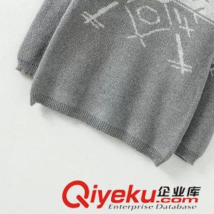 9月25號(hào) 周五上新 JQ歐洲站2015秋季新款個(gè)性拼色圖案提花針織毛衣女長(zhǎng)袖打底針織衫原始圖片3