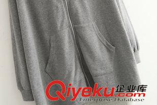 9月24號 周四上新 21-3秋裝2015韓版女連帽衛衣 日系中長款寬松顯瘦學生潮牌外套原始圖片3