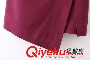 9月18號(hào) 周五上新 AH2015秋冬新款歐美女士中裙側(cè)開衩直筒半身裙側(cè)開衩后拉鏈包臀裙原始圖片3