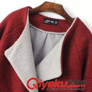 9月14號 周一上新 AH2015秋冬新款中長款寬松廓型女羊毛大衣厚寬松外套歐美毛呢外套原始圖片2