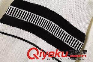 9月10號 周四上新 YP2015秋冬新款歐美風女裝黑白提花百搭中長款針織衫開衫毛衣外套原始圖片2