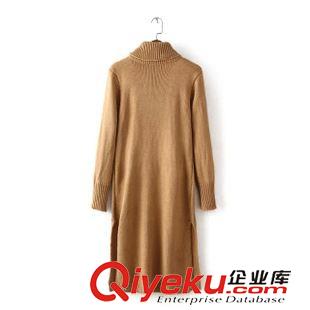9月9號(hào) 周三上新 BC秋冬新品韓版時(shí)尚女裝中長款高領(lǐng)下擺開叉純色毛衣顯瘦連衣裙潮原始圖片2