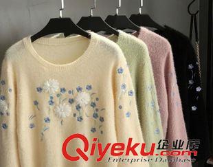 9月8號 周二上新 PA2015秋季新品韓版小清新超手感唯美繡花套頭針織衫修身打底毛衣原始圖片2