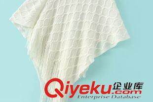9月8號 周二上新 佳 秋新款2015韓版時尚V領格子披肩斗篷女百搭蝙蝠衫毛衣流蘇外套原始圖片3